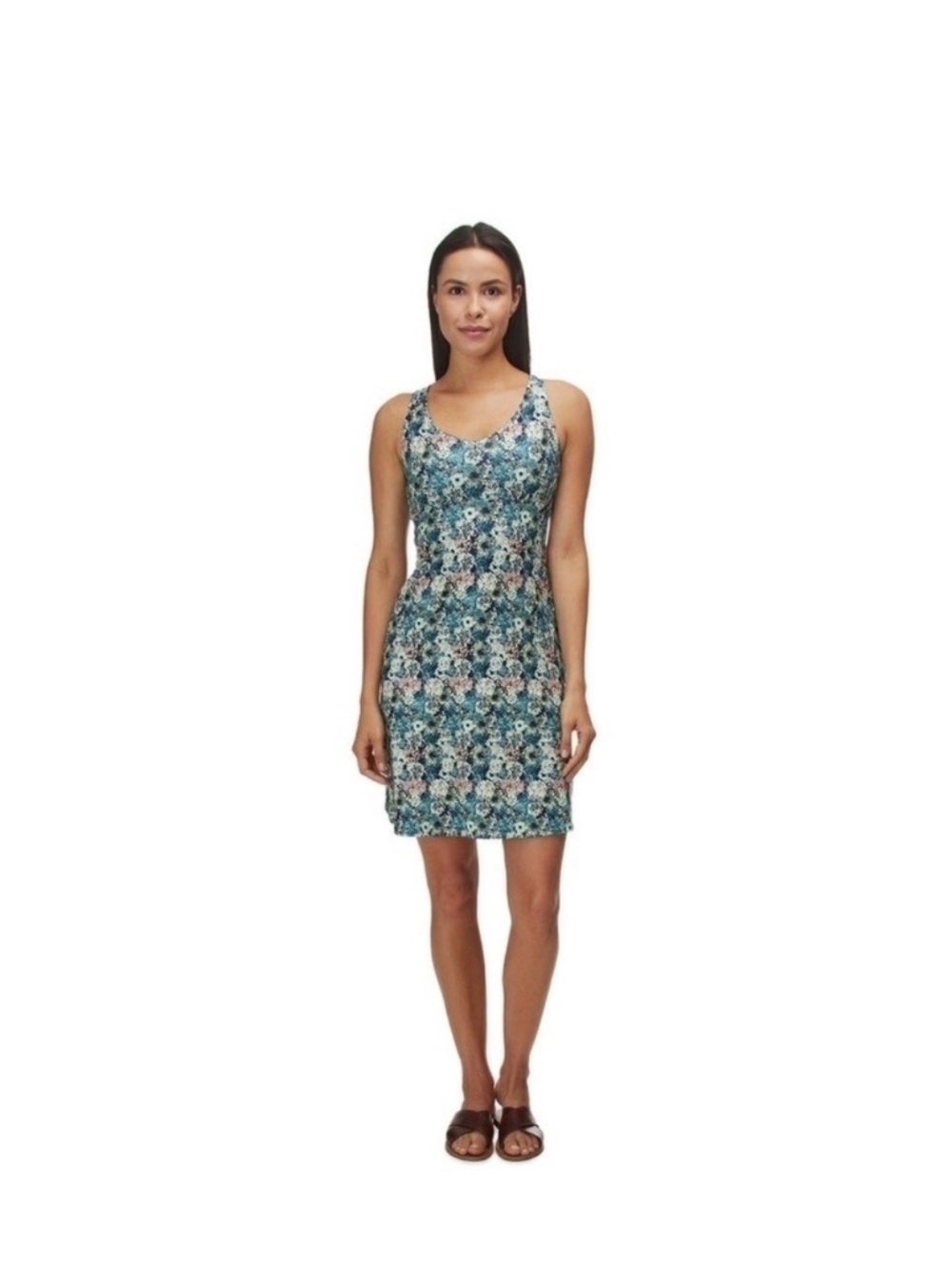 Patagonia Magnolia Spring Twist Back Shelf Bra Order Control Dress XL Pink Navy